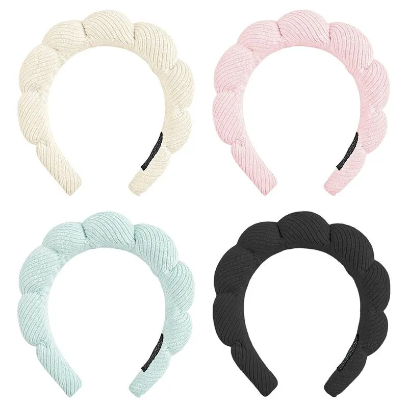 Pacote Com 3 Faixas De Cabelo, Flanela Macia, Estilo Nuvem, Acolchoadas, 4 Unidades