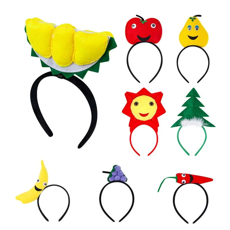 Conjunto De Bandanas, Tecido Divertido De Desenho Animado De Frutas E Vegetais, 8 Unidades
