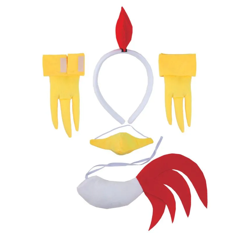 Conjunto De Fantasias Para Crianças, Faixa De Frango Com Luvas, 5 Unidades