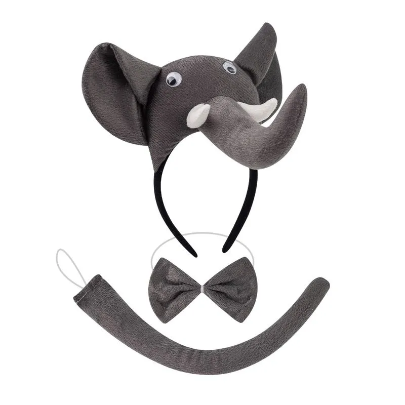 Conjunto De Bandanas De Pelúcia Com Orelha De Elefante, 3 Peças