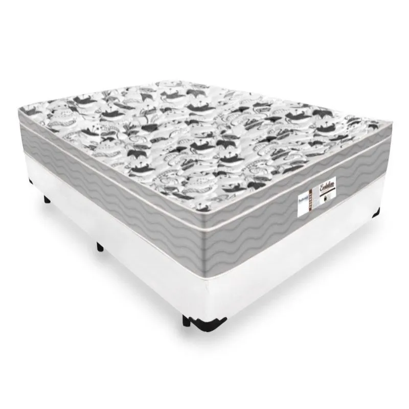 Cama Box Casal com Colchão de Molas Ensacadas Probel Evolution Branco