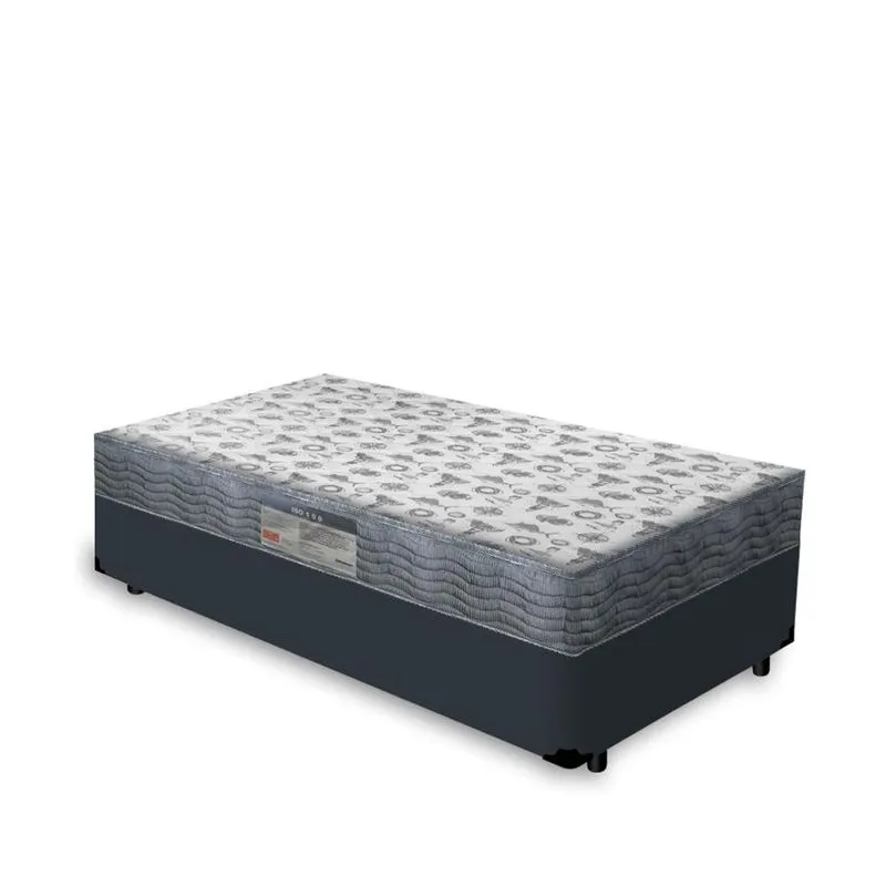 Cama Box Solteiro Cinza + Colchão Ortopédico D33 - Ortobom - Iso 100 78x188x53cm
