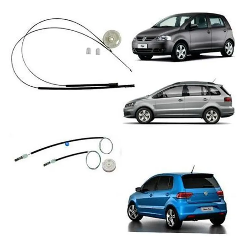 2 Kit Reparo Maquina Vidro Eletrico Fox 4p Dianteiro E