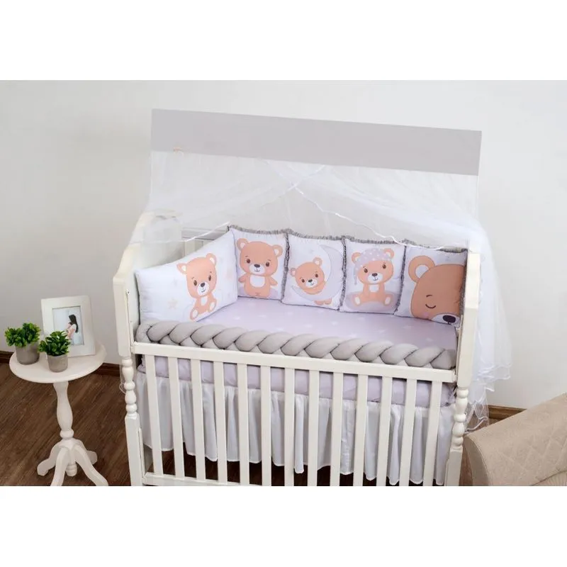 Jogo Enxoval De Berço Unisex Ursinho Baby Happy Trança