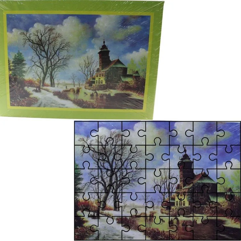 Quebra-Cabeça 500 Peças Jogsaw Puzzle Casa, Pessoas Brincando