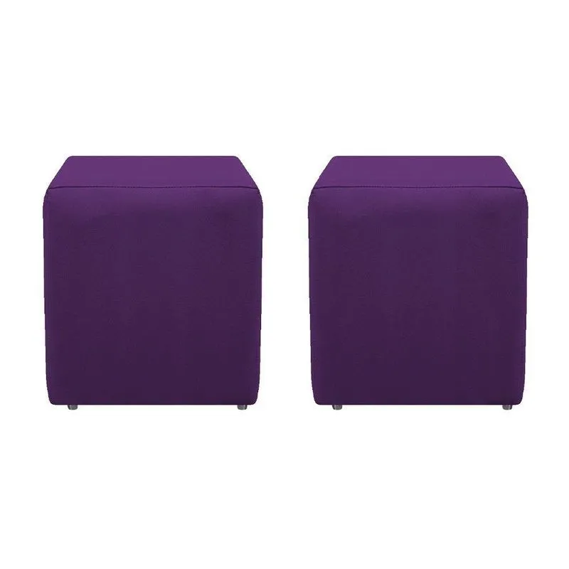 Kit 02 Puffss Dado Suede Roxo