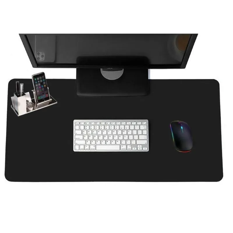 Mousepad Desk Pad Extra Grande 100X30 De Couro E Apoio Copo