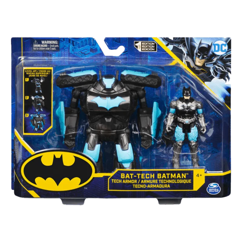 Bat Tech Batman Figura de Acción 4'' Transformable