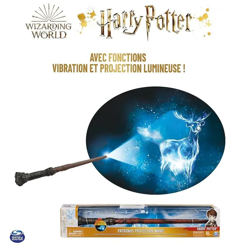 Varinha Mágica Harry Potter Com Projeção Do Patrono - Patronus Laser Magic Wand - Réplica Importada