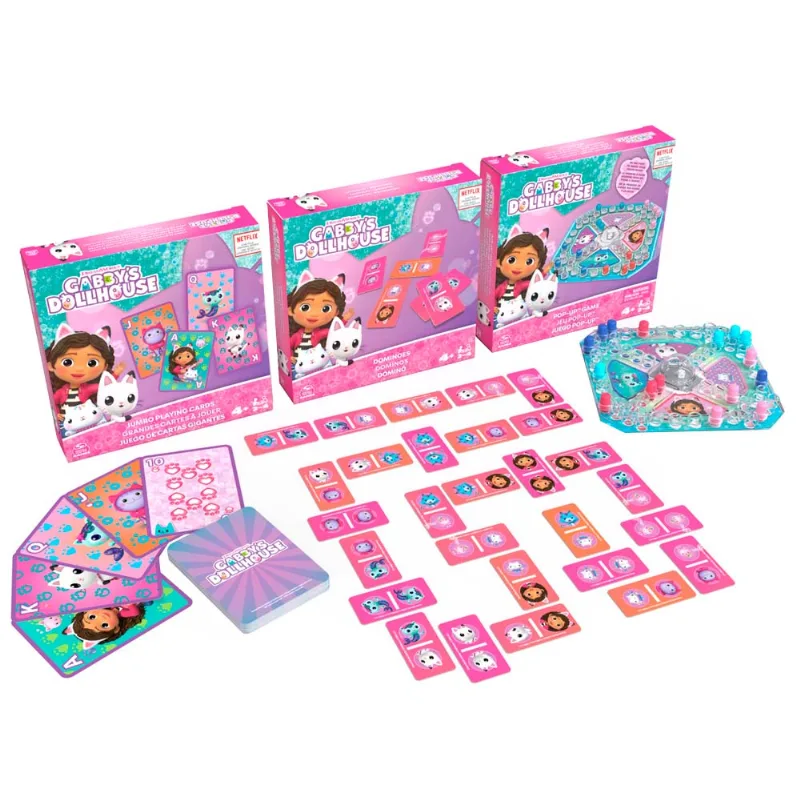 Pack GABBYS DOLLHOUSE 3 en 1 Rompecabezas 24pcs + Pop up + Cartas Grandes