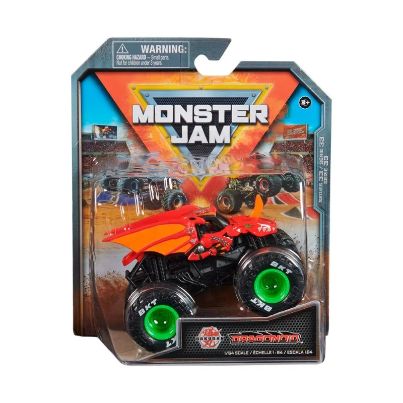 Vehículo monster jam 1.64 bakugan dragonoid