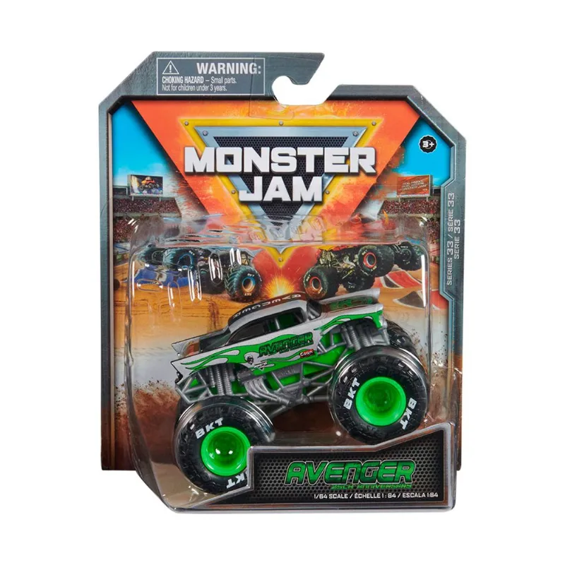 Vehículo monster jam 1.64 avengers