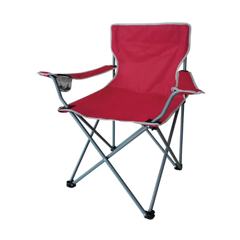 Silla de camping Escape plegable con apoyabrazos roja