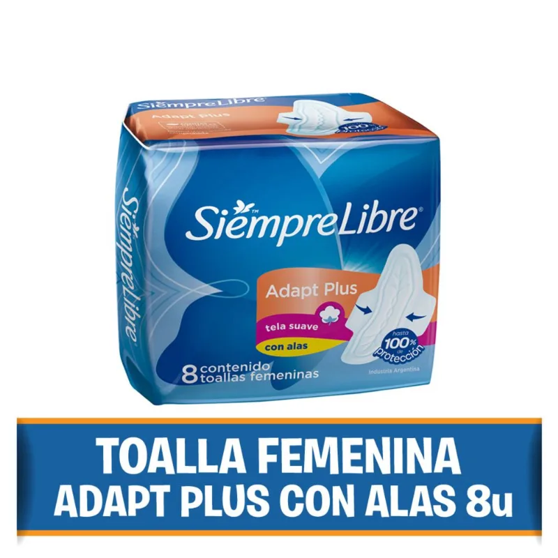 Toallitas Siempre Libre Adapt suave con alas 8 u.