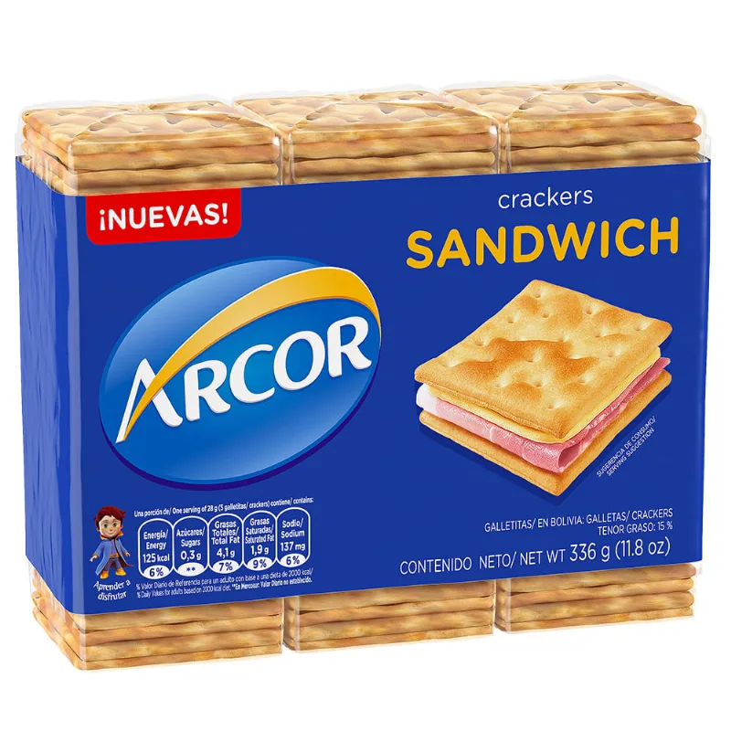 Crackers Sandwich Arcor 336gr