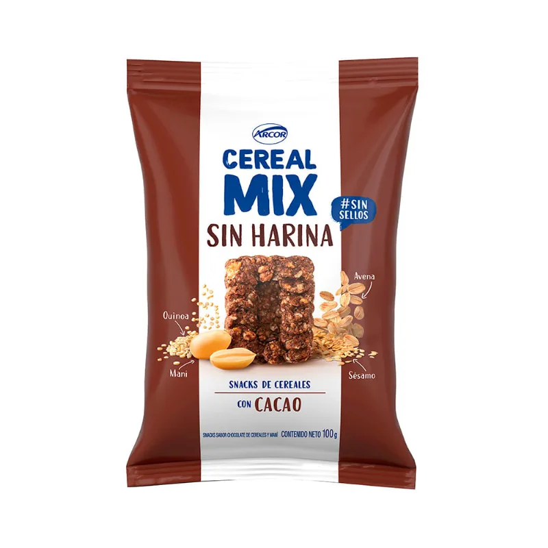 Snack de Cereal Sabor Cacao 100 Grs Cereal Mix Snack Cereal Mix Cereal S/harinas Cacao X100g