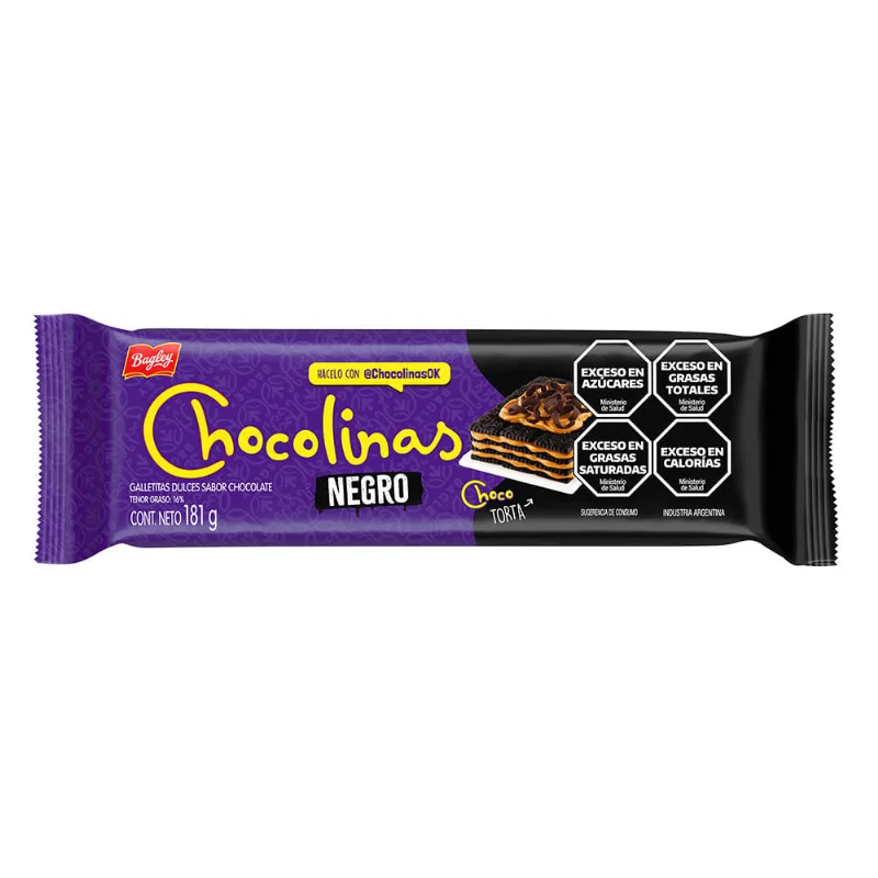 Galletitas Sabor Chocolate Negro 181 Grs Chocolinas