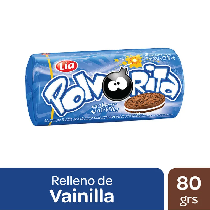 Galletitas Polvorita chocolate relleno de vainilla 80 g.