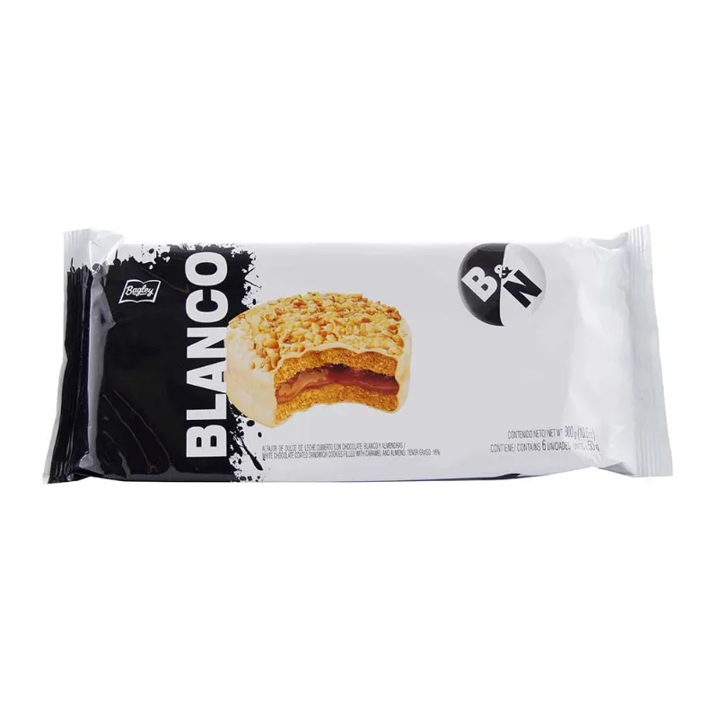 Alfajores Blancos Con Dulce De Leche Bagley 6 Unidades 300 Gr