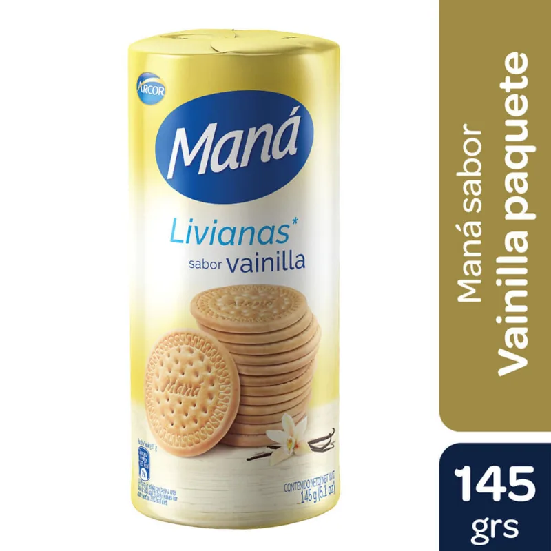 Galletitas Maná livianas vainilla 145 g.