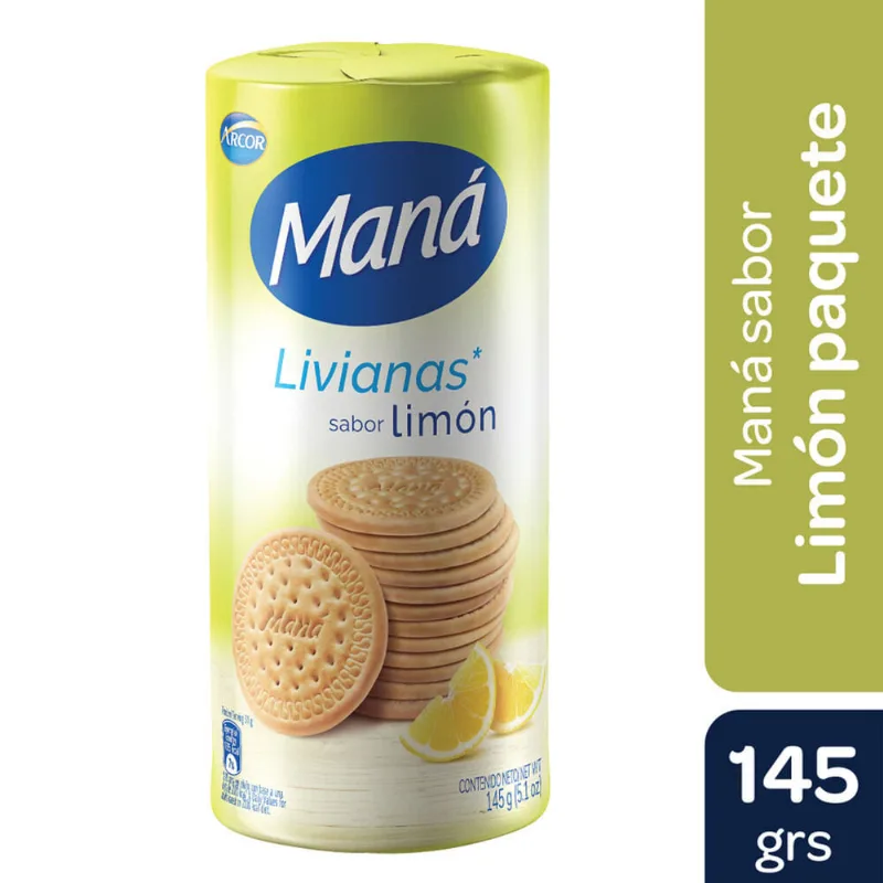Galletitas Maná livianas limón 145 g.