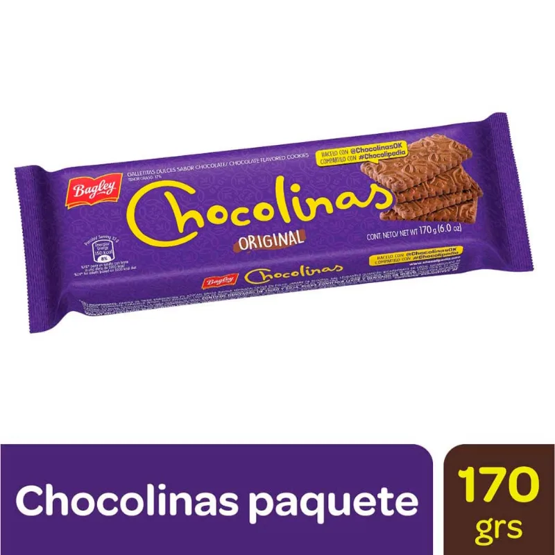 Galletitas Sabor Chocolate 170 Grs Chocolinas