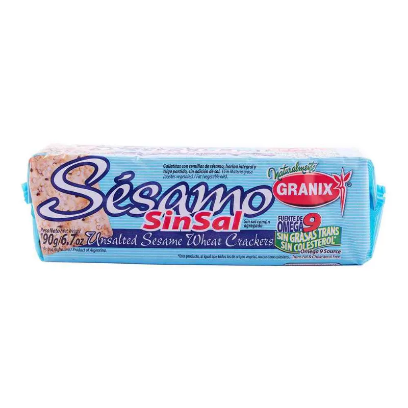 Galletitas Crackers Granix Sésamo Sin Sal 190 Gr
