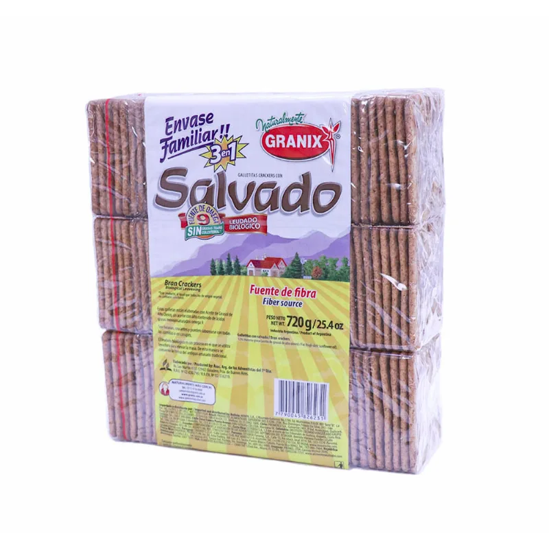 Galletitas Sabor Salvado 720 Grs x 3 Un Granix