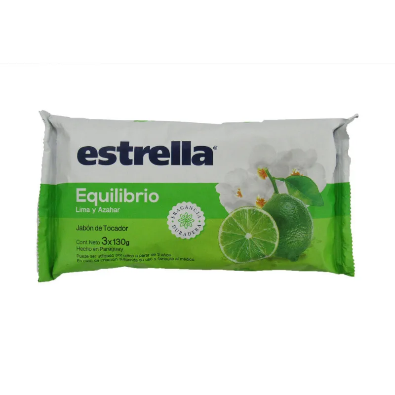Jabón de tocador Estrella equilibrio 3 x 130 g.