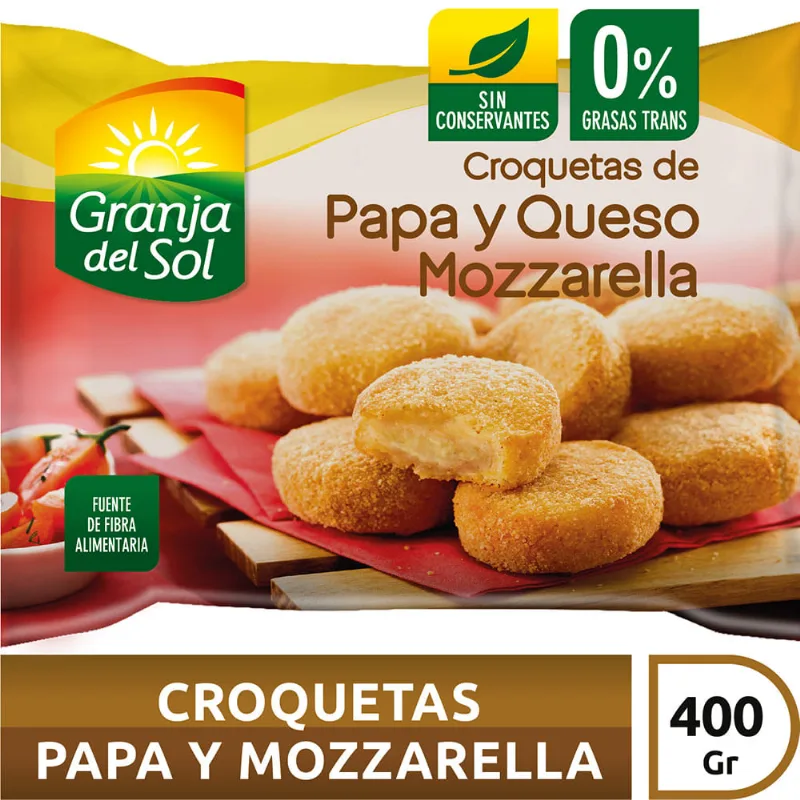 Croquetas De Papa Y Queso Granja Del Sol X400 Gr