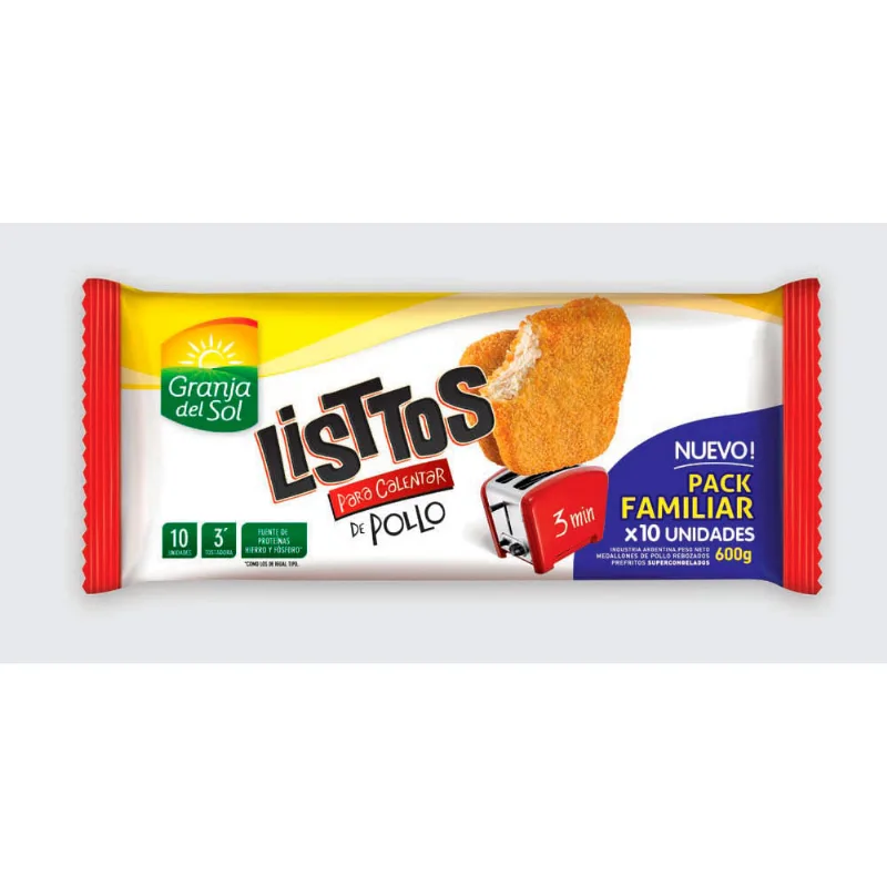 Empanados De Pollo Listtos 600 Gr