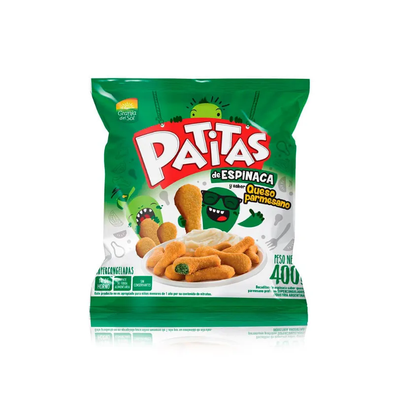 Patitas De Pollo Granja Del Sol Espinaca X 400grs Patitas De Espinaca Granja Del Sol X 400 Gr