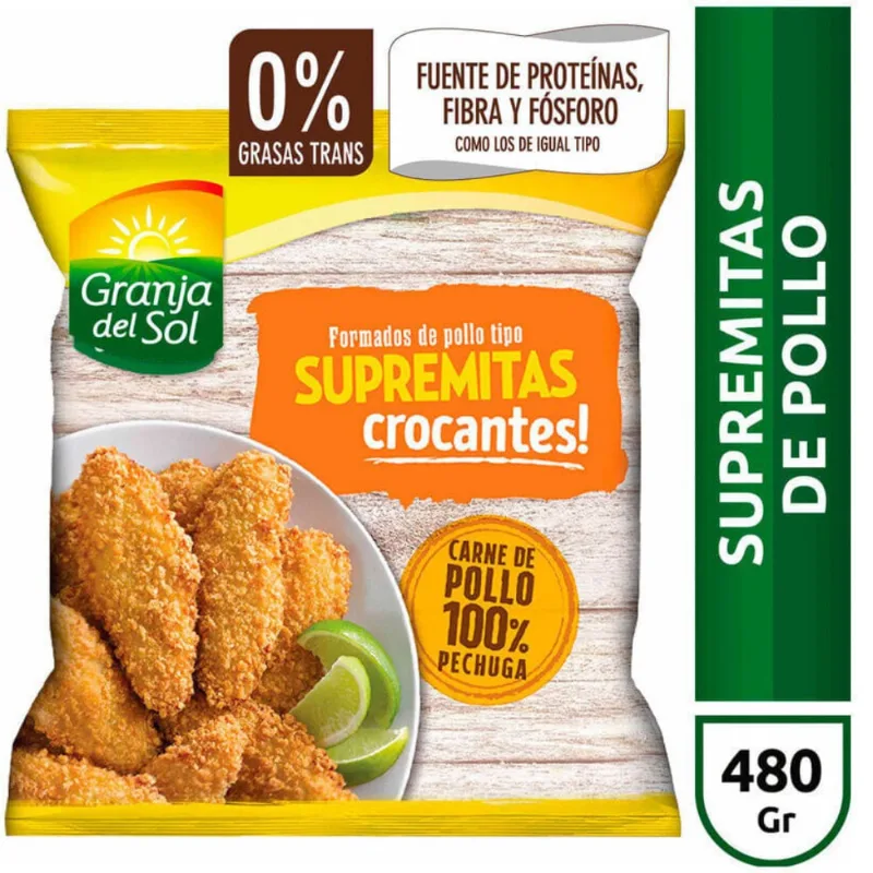Supremas de pollo Granja Del Sol crocantes 480 g.