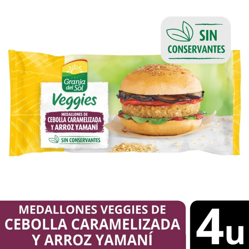 Medallón veggies Granja del sol de cebolla y arroz 440 g.