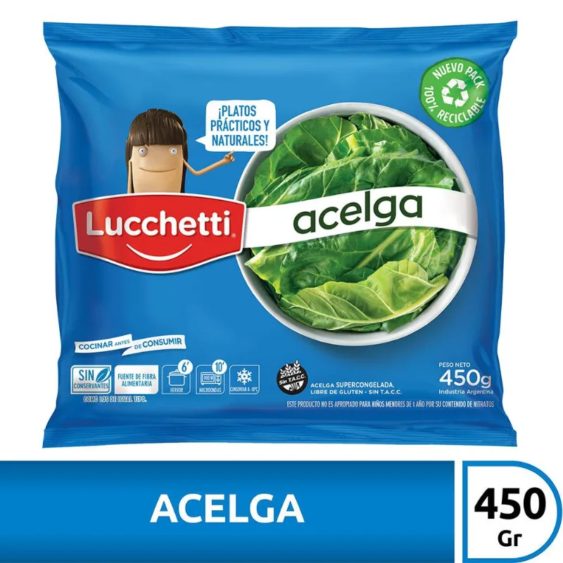 Acelga Lucchetti en bolsa 450 g.