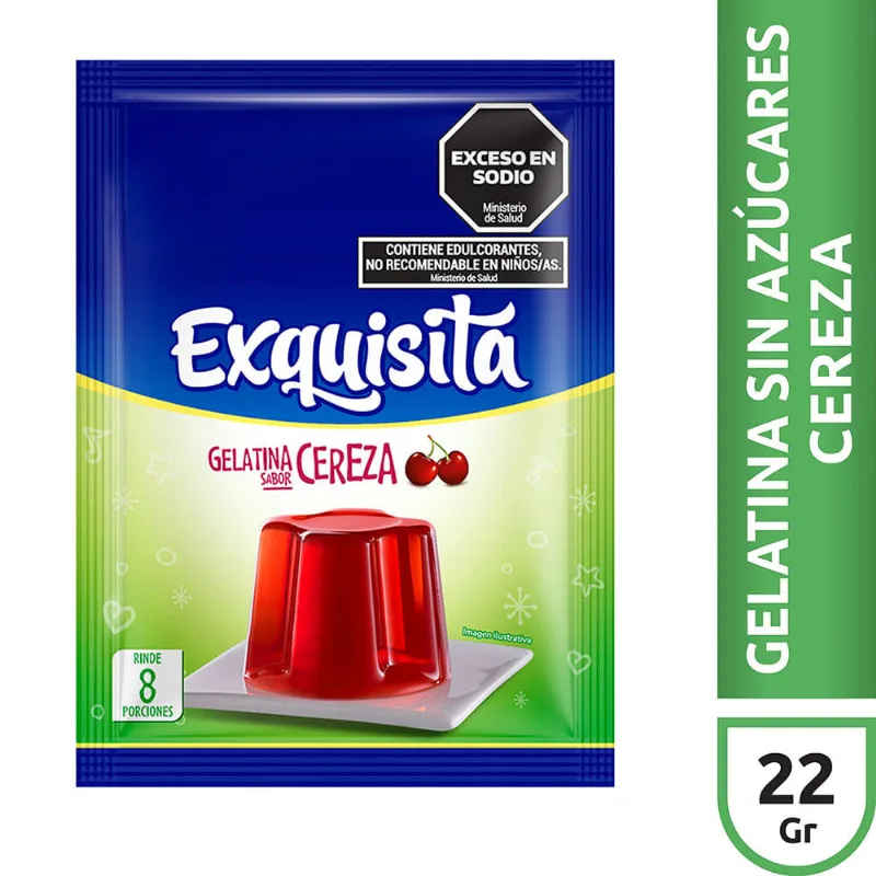 Gelatina Light Sabor Cereza 22 Grs Exquisita