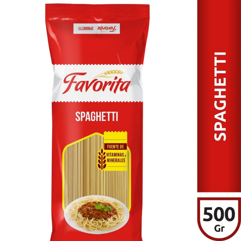 Fideos spaghetti fortificado Favorita 500 g.