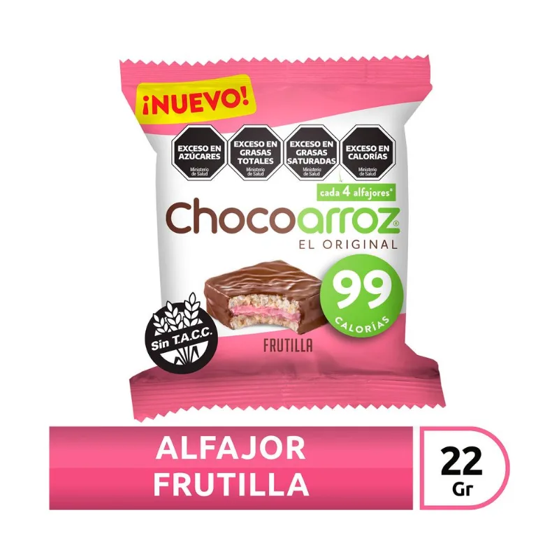 Alfajor ChocoArroz frutilla 22 g.