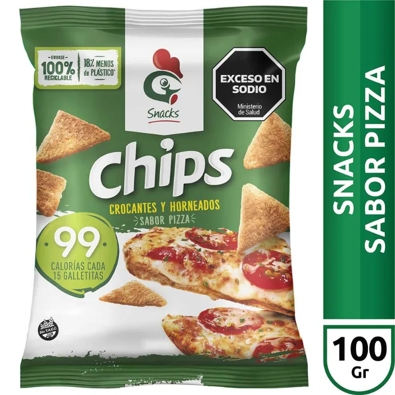 Chips de Arroz Sabor Pizza 100 Grs Gallo
