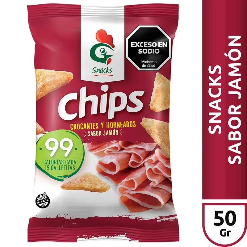 Galletitas Snack Gallo De Arroz Jamon X50g