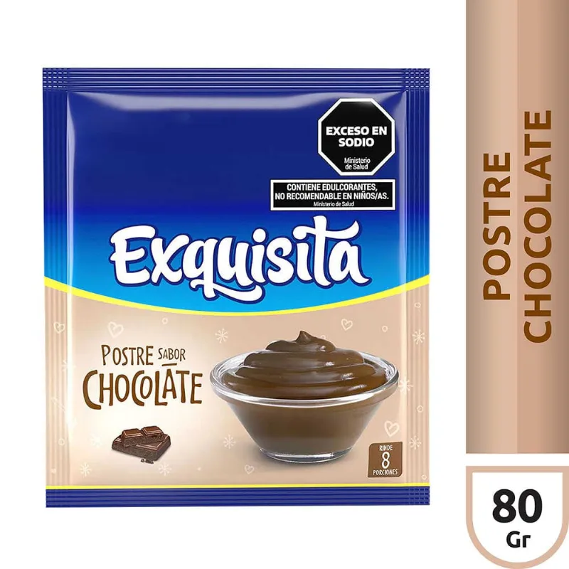 Postre Sabor Chocolate 80 Grs Exquisita