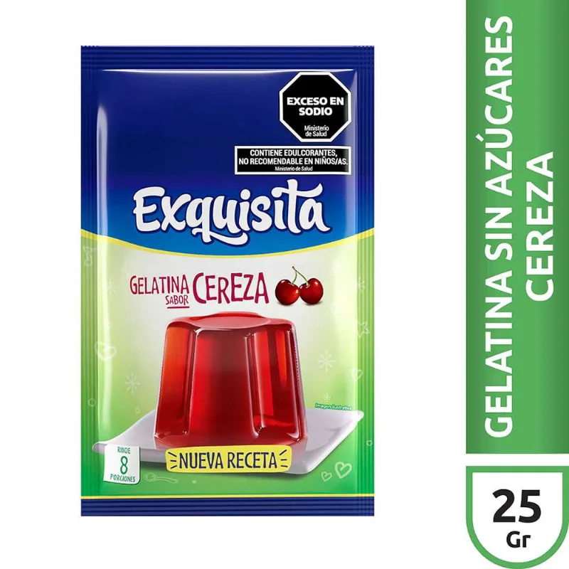 Gelatina Light Sabor Cereza 25 Grs Exquisita