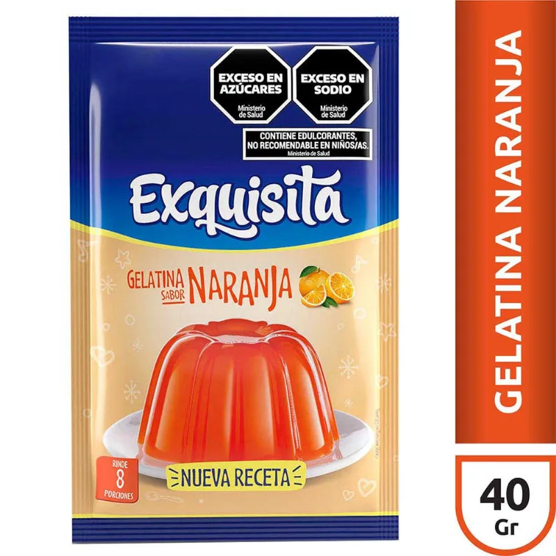 Gelatina Sabor Naranja 40 Grs Exquisita