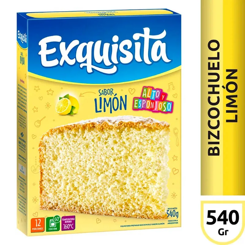 Bizcochuelo Polvo para preparar Sabor Limón 540 Grs Exquisita