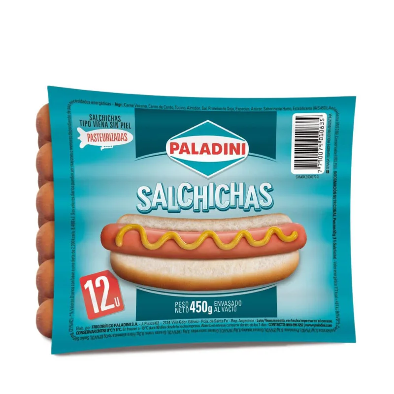 Salchichas Paladini flow pack x 12 uni