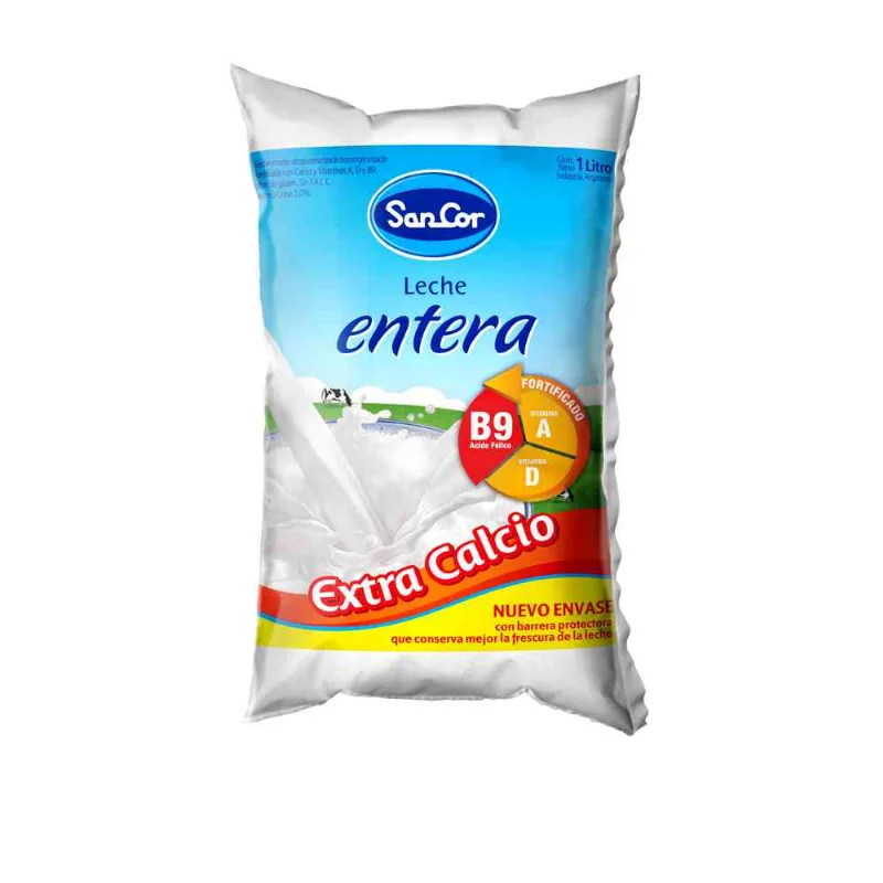 Leche Entera Sancor Con Calcio Y Vitamina B9 1000 Gr