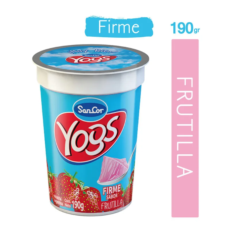 Yogur firme entero SanCor Yogs frutilla 190 g.