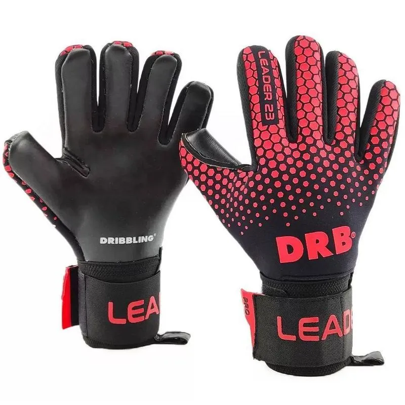Luva De Goleiro Profissional Leader 22 Pro Sr Dribbling Vermelho Tamanho 09