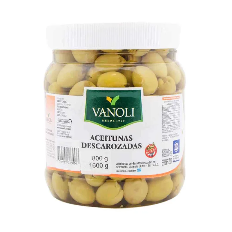 Aceitunas Verdes Descarozadas Vanoli 1 Kg