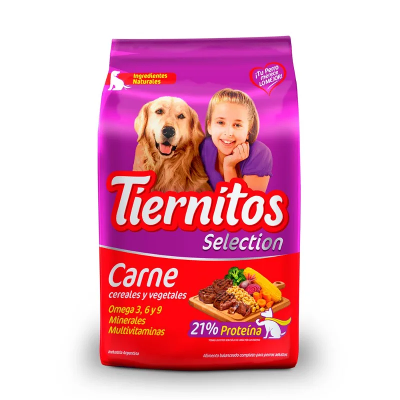 Alimento seco para perro Tiernitos 15 kg. adultos carne